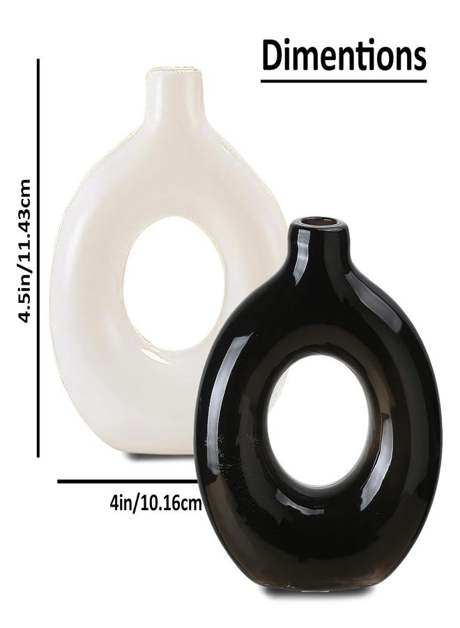 Rousrie Aesthetic Ceramic Flowers Vase for Bedroom, Living Room, Dining Table and More for Home Decoration and Gifting Flowers Pot Size: 4 inches | Set of 2 Beautiful Ceramic Vases - Image 5